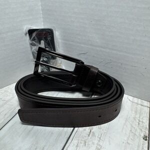 Tumi Belt Size 44"  Dark Brown LEATHER Satin Nickel Buckle 015458NSB44 New